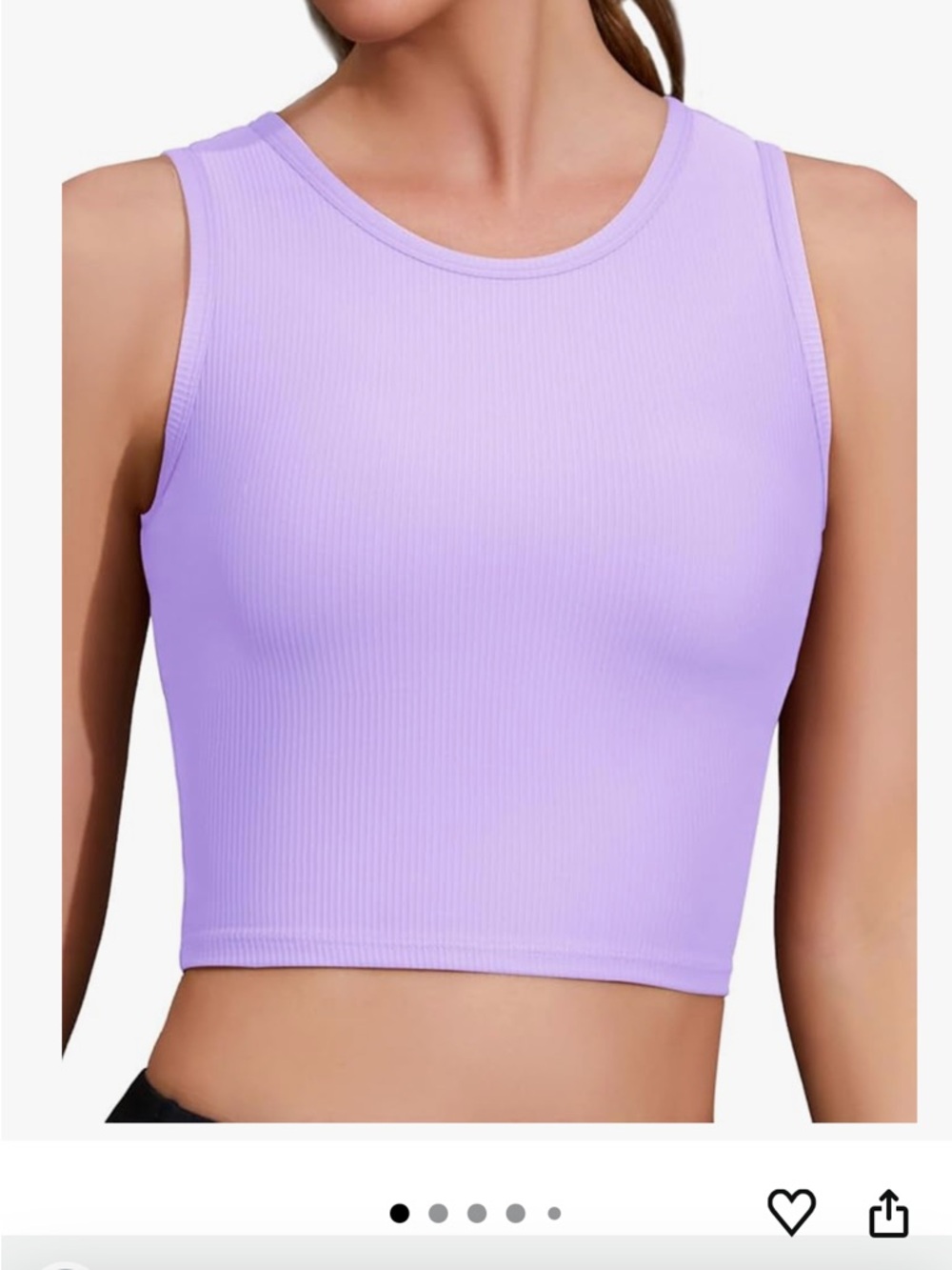 NWOT Cropped Ribbed Tank Top in Lavender Lilac
